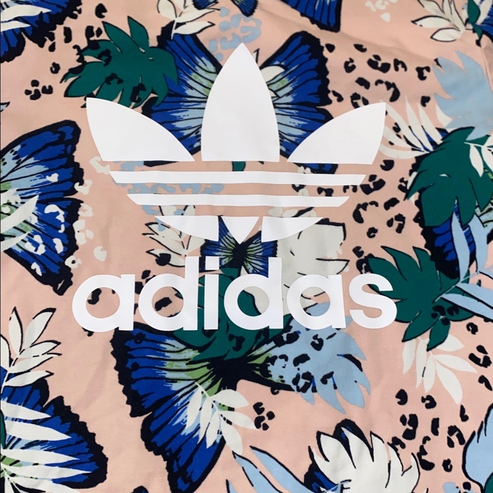 New Adidas Pink Floral Tee Dress - Picture 2 of 3